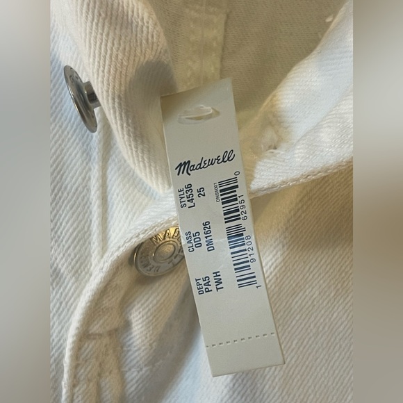 Madewell Rigid Denim A-Line Mini Skirt White: Button-Front Edition Size 25 - Picture 6 of 12